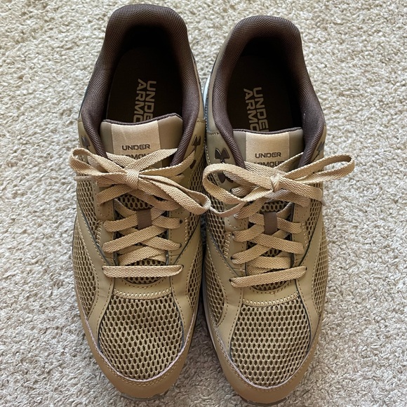 Under Armour Essential Runner Tan Athletic Shoes with Mesh Upper - Picture 3 of 4